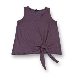 Gibson Striped Sleeveless Front Tie Top Size Small